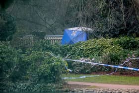 A police tent in West Park in Wolverhampton following a stabbing.