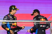 Sergio Perez and Max Verstappen on the podium in Jeddah