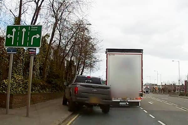 Police released footage showing a string of heart-stopping near-misses on the roads of Staffordshire.  