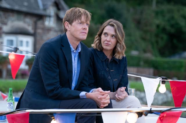 Kris Marshall as Humphrey Goodman and Sally Bretton as Martha Lloyd on Beyond Paradise (Photo: Red Planet Pictures/Ed Miller)