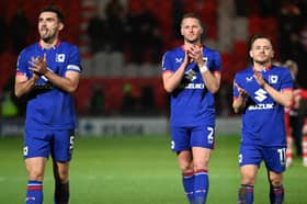 Warren O'Hora, Cameron Norman and Jack Payne after the 3-0 defeat at Doncaster Rovers on New Year's Day