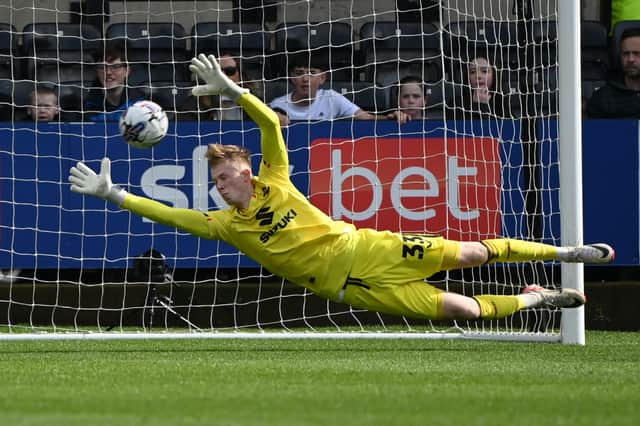 Marschall in action in the 3-3 draw against Notts County