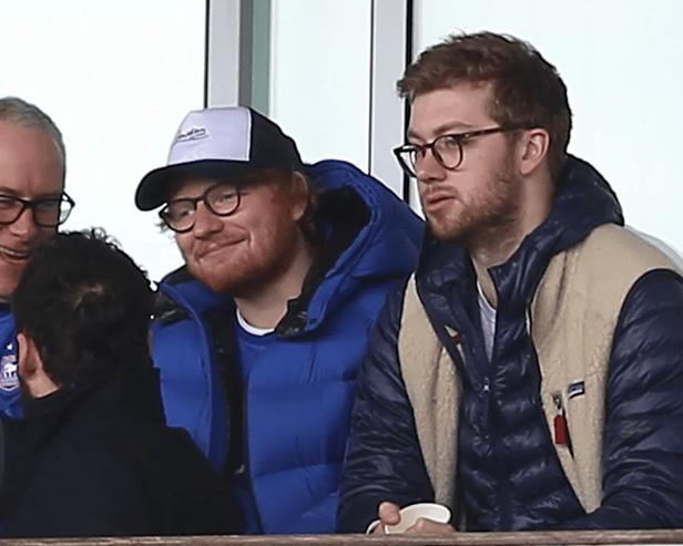 Ed Sheeran at a football game