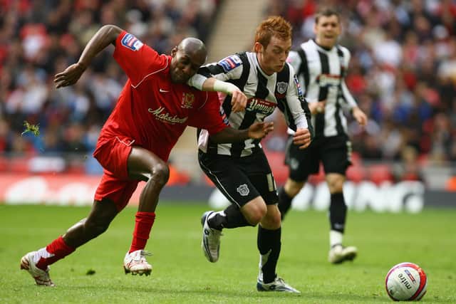 Lloyd Dyer started in MK Dons' 2-0 win over Grimsby Town at Wembley in 2008