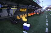 The away dugout at Harrogate Town