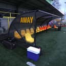 The away dugout at Harrogate Town