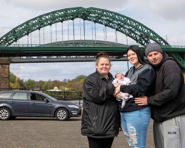 Maria, Demi and Daniel with baby Delilah.