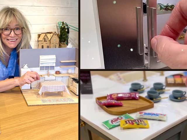 Woman makes doll’s houses with rooms costing up to £3K.