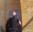 The police have released video footage of a terrifying moment they attended an address in Carr Court, Davenport Close, shortly before August 28 last year and they were faced with a scary situation involving a firearm. Credit: Hampshire and Isle of Wight Constabulary 