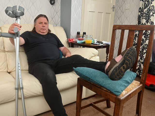 Martin Ingram Flowers (60) who broke his leg at work and was told by the DWP to quit his £40k a year job in order to claim benefits.