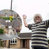 Philip Waller, 65, returned from a shopping trip last week to find that a broadband firm had erected the pole outside his house in Barnsley, South Yorks. Lee McLean/SWNS