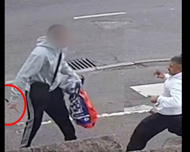 An off-duty response officer, PC Rishi Thobhani, has described how he jumped into action and chased down a shoplifter - despite being threatened with a large kitchen knife. 