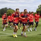 MK Dons in pre-season training