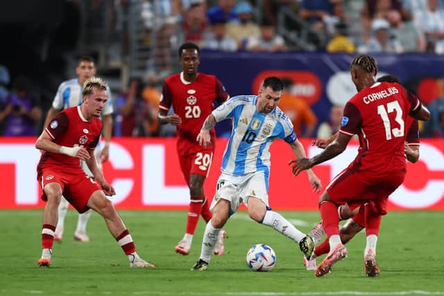 Lionel Messi in action against Canada for Argentina in the Copa America semi-final