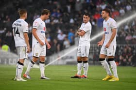 MK Dons prepare for kick-off against Portsmouth