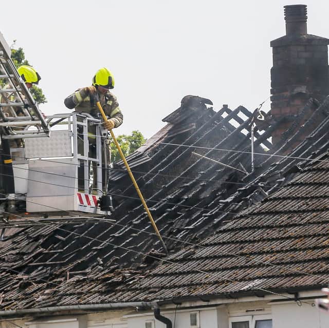 Roof destroyed by lightning strike