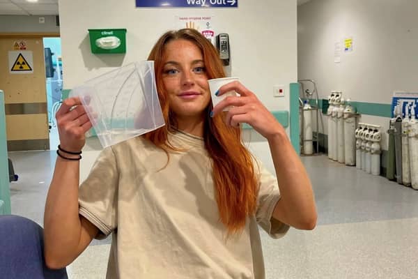 Matilda Crome at her hospital check-up.