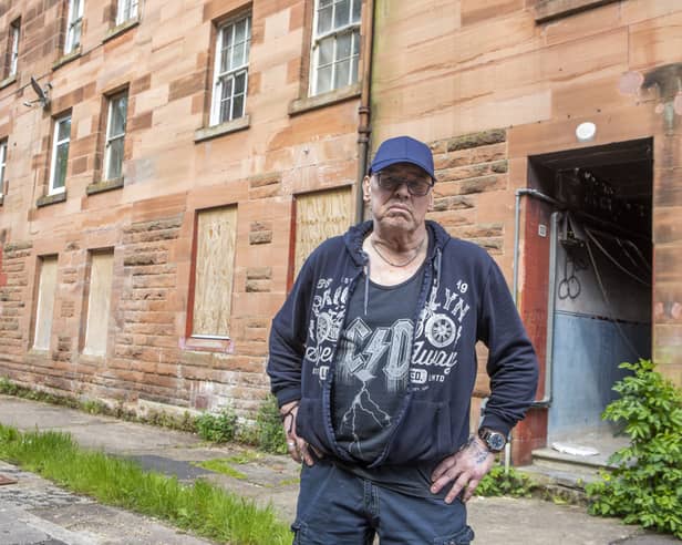 Marshal Craig, one of the last remaining residents on Clune Park estate in Port Glasgow which is almost deserted.    