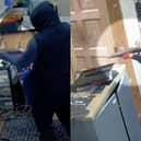 Chilling moment thug fires shotgun inside computer shop