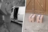 The moment a Yodel driver was caught throwing a parcel over woman's 6ft gate