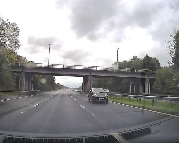 The driver of a Citroën C1 travelling the wrong way on the M55 in Lancashire on September 26.