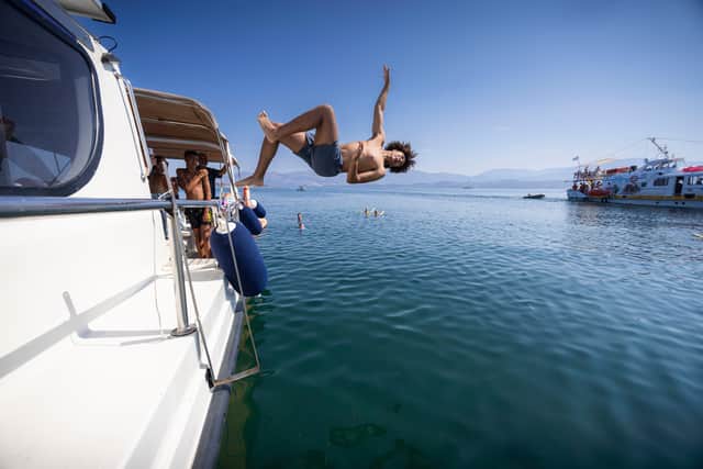 An action shot from a very fun day in Cephalonia