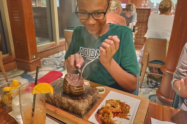 The youngest loved the salt lava steak and mocktails
