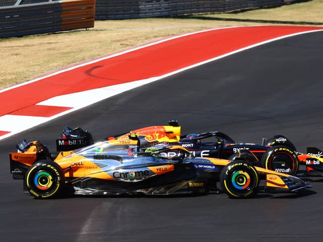 Max Verstappen clashed twice with title rival Lando Norris in Austin