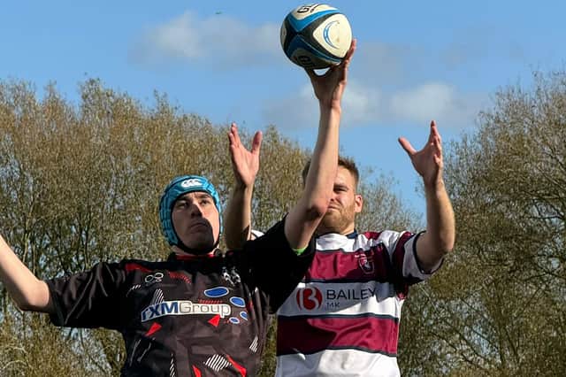 Bletchley 2nds battle in the line-out with MK 2nds