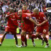 Shaun O'Hanlon scored Dons' second in a 2-0 win at Wembley against Grimsby in 2008