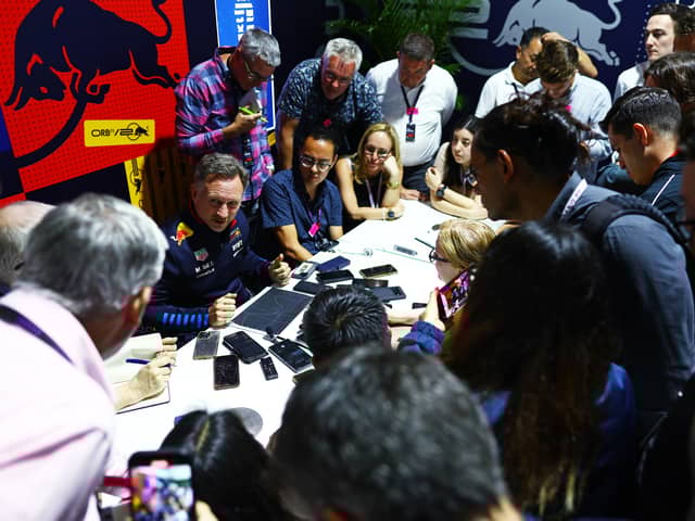 Christian Horner brought out telemetry readings to his press conference to plead Max Verstappen's innocence