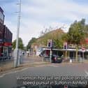 Dangerous driver narrowly avoids hitting woman with a pram.