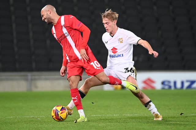 Charlie Stirland getting the better of Leyton Orient's Jordan Graham