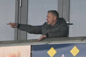 Scott Lindsey watched on from the gantry on Saturday
