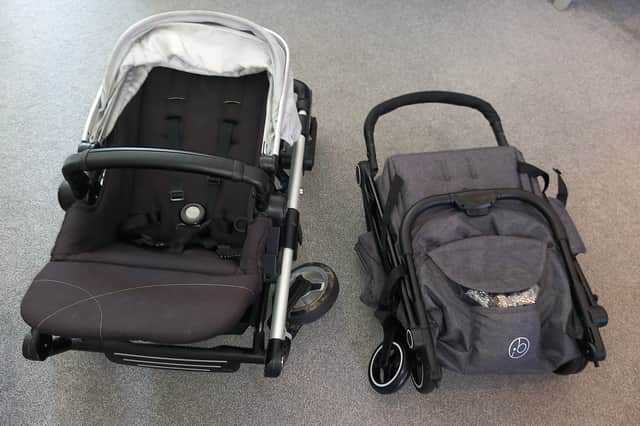 The difference in fold size between my Silver Cross buggy and the Ickle Bubba stroller