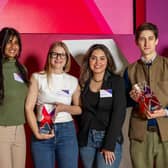 Santander X UK Awards 2024 first prize winners Anushka Mahesh, Sarah Bailey, Aurusha Kharas and Tom Scrope