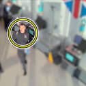 Police Constable Christopher Spence, leaving Lidl, in Bideford.