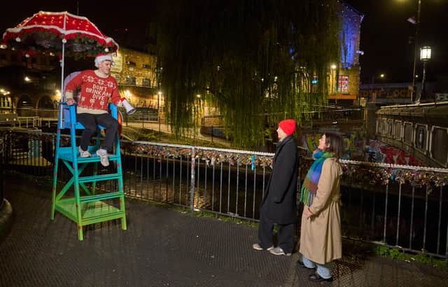 The initiative sees a series of seasonal lifeguard towers – complete with baubles and jolly decorations