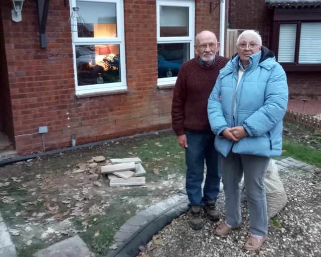 Peter and Patricia Clarke outside their home in Grange Park, Swindon.