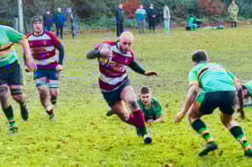 Bletchley centre Matt Dennis on the charge