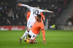 Liam Kelly in action against Notts County