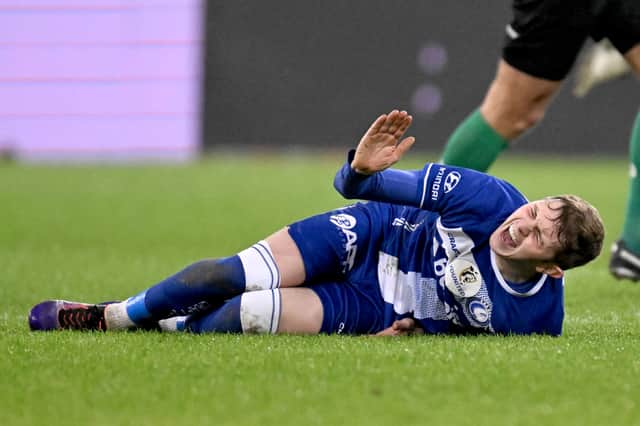 Max Dean was left in agony during Gent's win over Royale Union SG