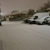 Snow falls in Basingstoke.