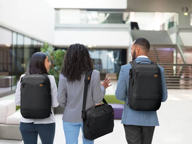 The Dell EcoLoop Premier Backpack 14-16, right, has a host of features for those who travel tech heavy.