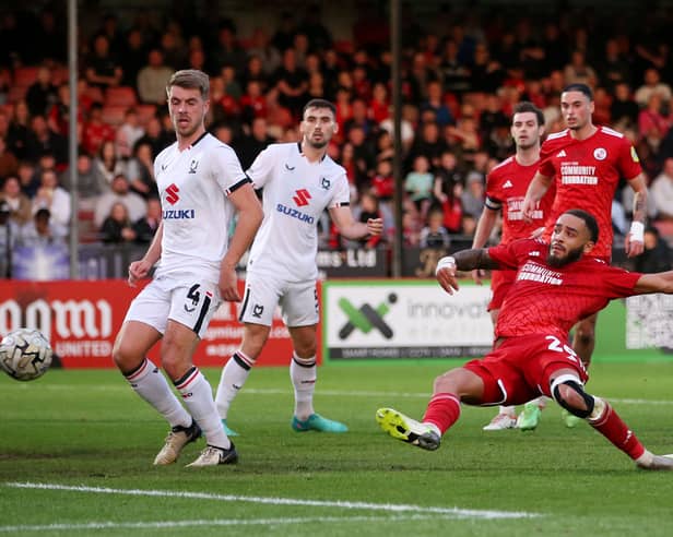 Jay Williams scored in both legs of Crawley's play-off win over MK Dons