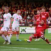 Jay Williams scored in both legs of Crawley's play-off win over MK Dons