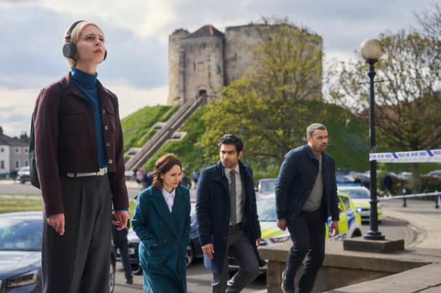 Patience Evans (Ella Maisy Purvis), Detective Bea Metcalf (Laura Fraser), Will Akbari (Ali Ariaie) and Jake Hunter (Nathan Welsh)