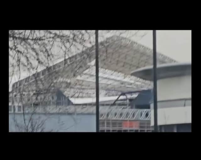 The Sands Centre, Carlisle was closed on Friday and Saturday after the high winds caused damage to the canopy, which had been fitted as part of the RAAC replacement on the Sands’ auditorium roof.
Footage courtesy of cumbrianroofingsolutionsltd.com