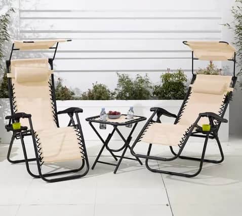 The Neo patio set comes with a cute little table