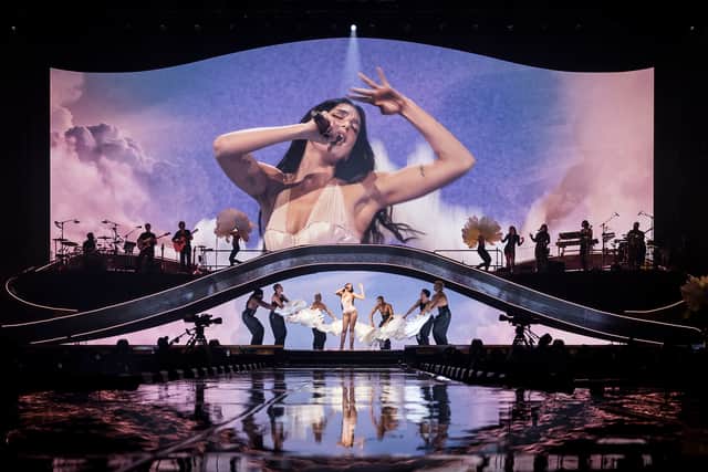 Dua Lipa performing at the Rod Lever Arena in Melbourne on the first dates of her Radical Optimism tour earlier this week.